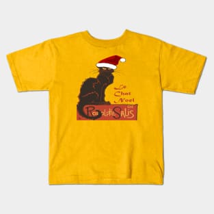 Le Chat Noel Christmas Spoof Vector Art Kids T-Shirt